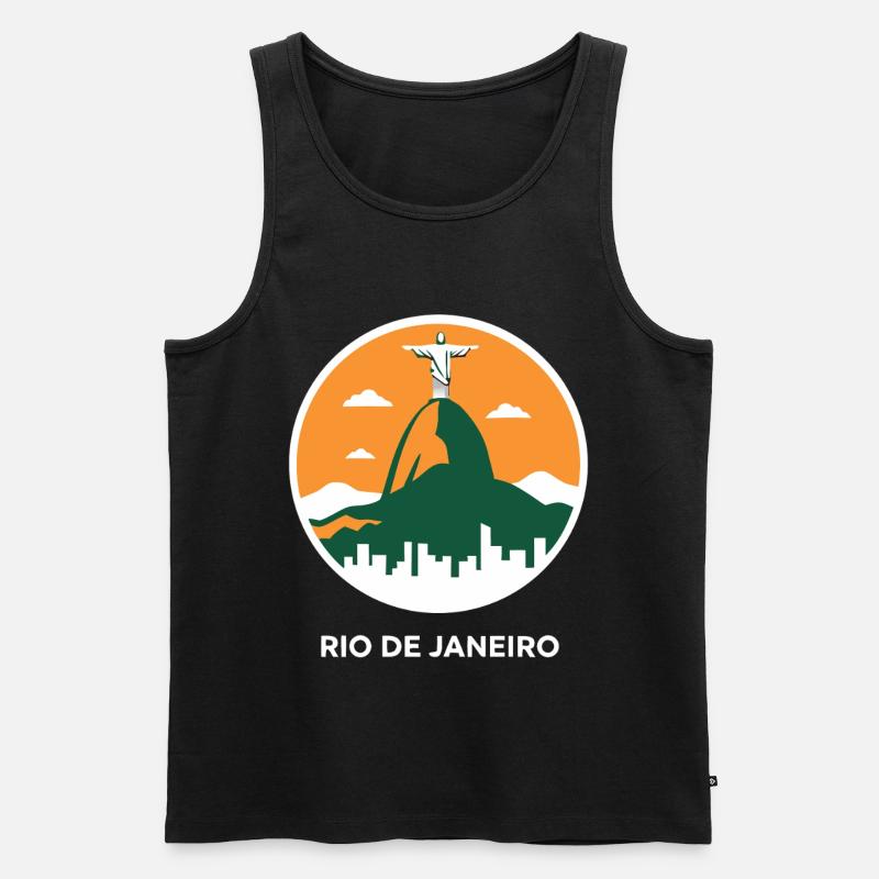 Rio de Janeiro Christ Redeemer - Männer Premium Bio Tank Top - Schwarz