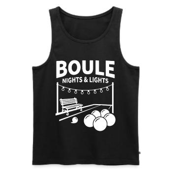 Boule Nights & Lights Petanque Kugel Sport - Männer Premium Bio Tank Top - Schwarz - Vorne - AI Model Male 178 light (178cm)