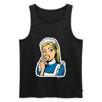 Art pop de femme de ménage et de biscuits - Débardeur bio Premium Homme - noir - Devant - Michal (187cm)