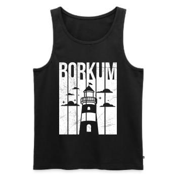 Borkumer Insel BORKUM Nordsee Urlaub Lustig - Männer Premium Bio Tank Top - Schwarz - Vorne - AI Model Male 178 light (178cm)