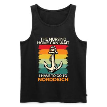 Opa ALTERSHEIM KANN WARTEN ICH FAHR NACH NORDDEICH - Männer Premium Bio Tank Top - Schwarz - Vorne - AI Model Male 178 light (178cm)