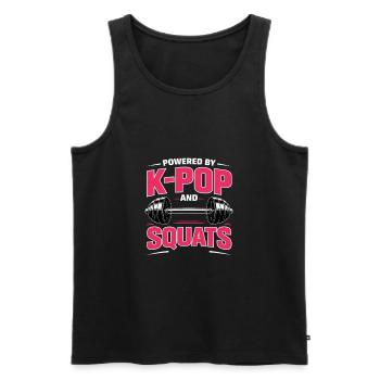 Powered By K Pop And Squats - Männer Premium Bio Tank Top - Schwarz - Vorne - AI Model Male 178 light (178cm)