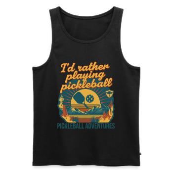 Pickleball Would Rather Playing Pickleball Adventures - Débardeur bio Premium Homme - noir - Devant - Michal (187cm)