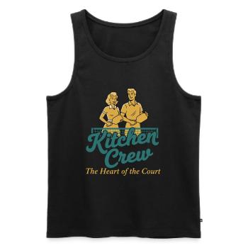 Pickleball Kitchen Crew Herz des Hofes Lustig - Männer Premium Bio Tank Top - Schwarz - Vorne - Michal (187cm)
