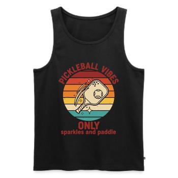 Pickleball Funny Player Love Pickleball Paddles - Men's Premium Organic Tank Top - black - Front - Michal (187cm)