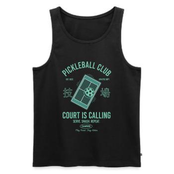 Pickleball Court Is Calling Funny Player - Men's Premium Organic Tank Top - black - Front - Michal (187cm)