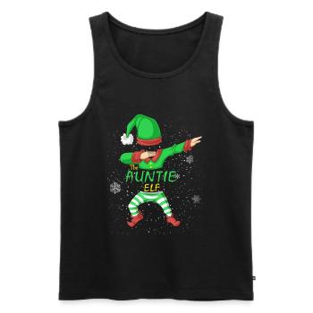 Tante-Elfen-Familien-Weihnachtsshirt - Männer Premium Bio Tank Top - Schwarz - Vorne - Michal (187cm)