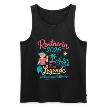 Rentnerin 2026 - Urlaub, Lesen, Sport, genießen - Männer Premium Bio Tank Top - Schwarz - Vorne - Michal (187cm)