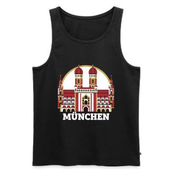München Skyline Frauenkirche - Männer Premium Bio Tank Top - Schwarz - Vorne - AI Model Male 178 light (178cm)