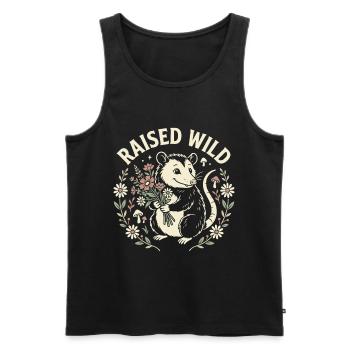 Opossum Flowers Forest Art - Men's Premium Organic Tank Top - black - Front - AI Model Male 178 light (178cm)