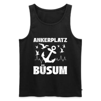 Nordsee Wattenmeer ANKERPLATZ BÜSUM Lustiges - Männer Premium Bio Tank Top - Schwarz - Vorne - AI Model Male 178 light (178cm)