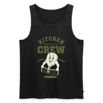 Pickleball Kitchen Crew Funny Player Love - Men's Premium Organic Tank Top - black - Front - AI Model Male 178 light (178cm)
