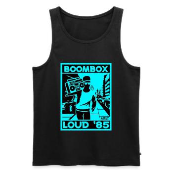 Boombox Laut 85 Neon Retro - Männer Premium Bio Tank Top - Schwarz - Vorne - AI Model Male 178 light (178cm)
