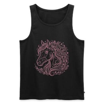 Horse Head Horse Riding - Men's Premium Organic Tank Top - black - Front - Michal (187cm)