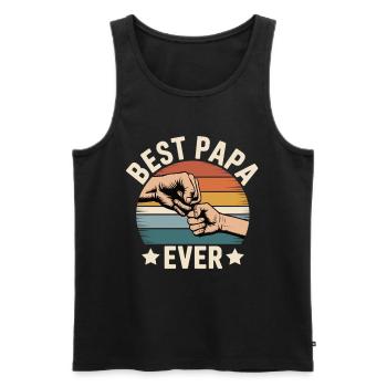 Best Papa Ever Vater Kind Geschenk Vatertag - Männer Premium Bio Tank Top - Schwarz - Vorne - AI Model Male 178 light (178cm)
