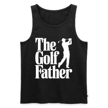 The Golf Father Shirt - Gift for Golfer Dad - Men's Premium Organic Tank Top - black - Front - Michal (187cm)