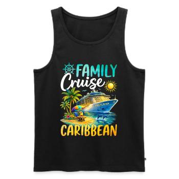 Family Cruise Caribbean - Men's Premium Organic Tank Top - black - Front - AI Model Male 178 light (178cm)