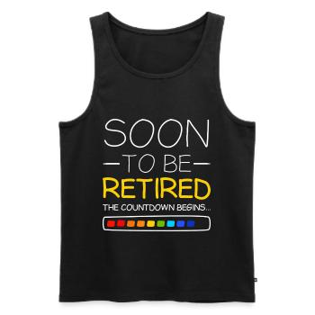 Bald im Ruhestand Der Countdown beginnt mit dem Ruhestand - Männer Premium Bio Tank Top - Schwarz - Vorne - Michal (187cm)