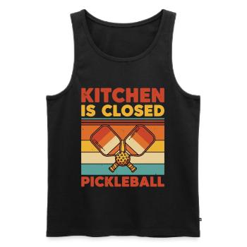 Pickleball Kitchen est fermé Joueur drôle - Débardeur bio Premium Homme - noir - Devant - AI Model Male 178 light (178cm)
