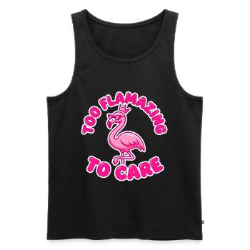 Too Flamazing To Care Flamingo Design - Men's Premium Organic Tank Top - black - Front - Michal (187cm)