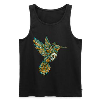 Crâne Alebrije Colibri mexicain - Débardeur bio Premium Homme - noir - Devant - Michal (187cm)