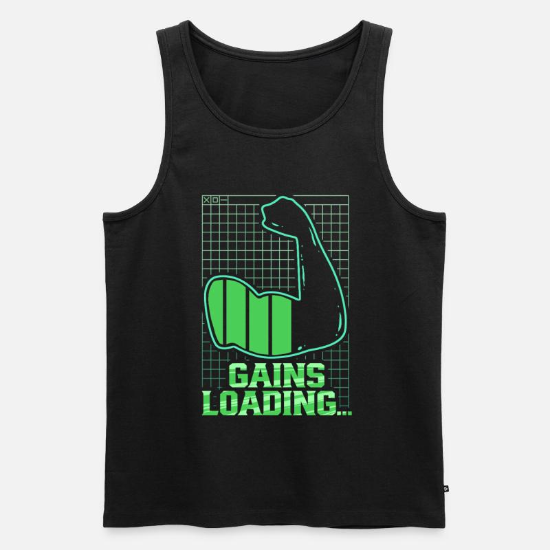 Biceps Biceps Training Gym Gains Loading - Men's Premium Organic Tank Top - black