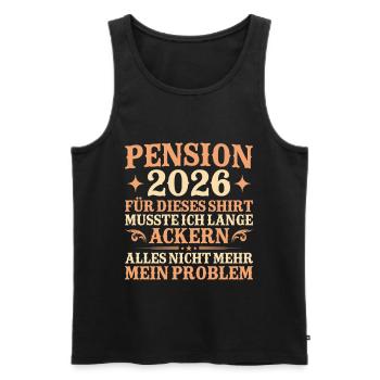 Pension 2026 Lange Geackert Ruhestand Geschenk - Männer Premium Bio Tank Top - Schwarz - Vorne - Michal (187cm)