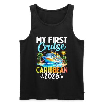 My First Cruise Caribbean 2026 - Men's Premium Organic Tank Top - black - Front - AI Model Male 178 light (178cm)