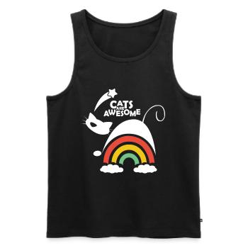 Katzen sind großartig, Regenbogenkatzen-Design - Männer Premium Bio Tank Top - Schwarz - Vorne - AI Model Male 178 light (178cm)
