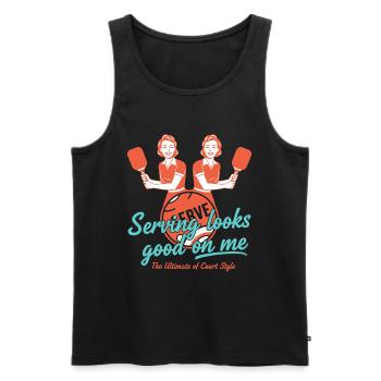 Pickleball-lustiger Pickleball-Pickleball - Männer Premium Bio Tank Top - Schwarz - Vorne - Michal (187cm)