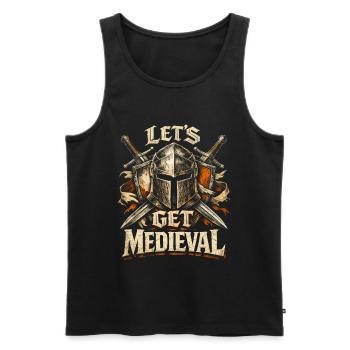 Mittelalterfest Mittelaltermarkt Lets Get Medieval - Männer Premium Bio Tank Top - Schwarz - Vorne - Michal (187cm)