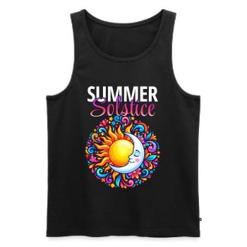 Litha Pagan Summer Solstice Midsummer Midsommar - Men's Premium Organic Tank Top - black - Front - AI Model Male 178 light (178cm)