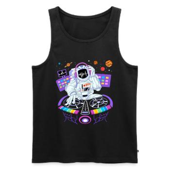 T-shirt DJ Astronaute - Débardeur bio Premium Homme - noir - Devant - AI Model Male 178 light (178cm)