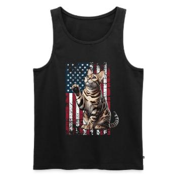 Bengal Cat US Bengalkatze - Männer Premium Bio Tank Top - Schwarz - Vorne - AI Model Male 178 light (178cm)