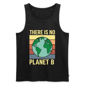Il n’y a pas d’environnement rétro avec le t-shirt de la planète B - Débardeur bio Premium Homme - noir - Devant - Michal (187cm)