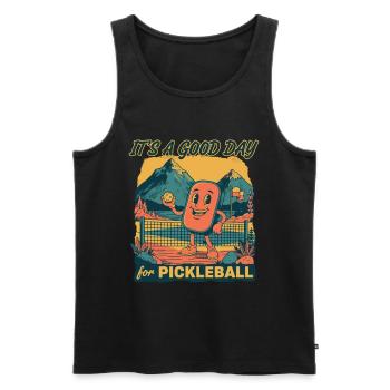 Pickleball: Es ist ein guter Tag für Pickleball. Lustig. - Männer Premium Bio Tank Top - Schwarz - Vorne - Michal (187cm)