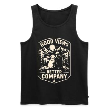 Good Views Better Company Dog Hiking Design - Men's Premium Organic Tank Top - black - Front - AI Model Male 178 light (178cm)