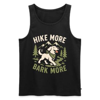 Mehr wandern Bellen Mehr Outdoor-Hundedesign - Männer Premium Bio Tank Top - Schwarz - Vorne - AI Model Male 178 light (178cm)