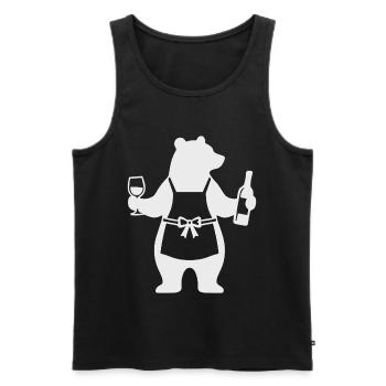 Amateur du Vin d’Ours - Débardeur bio Premium Homme - noir - Devant - Michal (187cm)