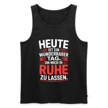 Ruhe Spruch lustig nicht stören - Männer Premium Bio Tank Top - Schwarz - Vorne - Michal (187cm)