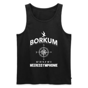 BORKUM MEERES SYMPHONIE Lustiges - Männer Premium Bio Tank Top - Schwarz - Vorne - Michal (187cm)