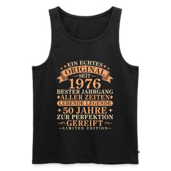 Echtes Original seit 1976 – 50. Geburtstag - Männer Premium Bio Tank Top - Schwarz - Vorne - Michal (187cm)