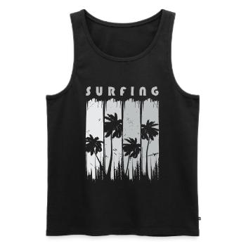 Surf Surfen Surfer - Débardeur bio Premium Homme - noir - Devant - Michal (187cm)