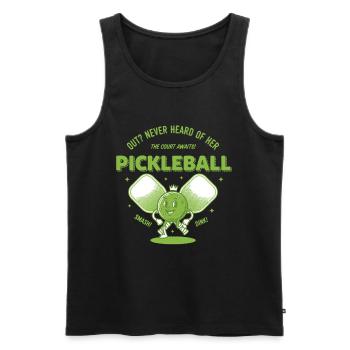 Pickleball-lustiger Spieler Pickleball raus, nie gehört - Männer Premium Bio Tank Top - Schwarz - Vorne - Michal (187cm)