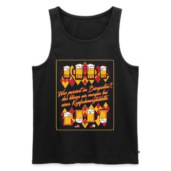 Biergarten Kater Humor - Männer Premium Bio Tank Top - Schwarz - Vorne - AI Model Male 178 light (178cm)