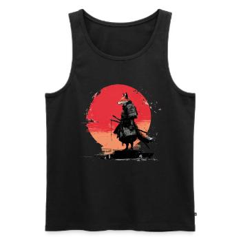 Fox Samurai at Sunset - Men's Premium Organic Tank Top - black - Front - AI Model Male 178 light (178cm)