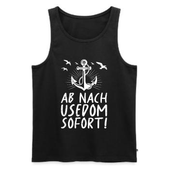 Urlaub auf Usedom AB NACH USEDOM SOFORT! Lustig - Männer Premium Bio Tank Top - Schwarz - Vorne - Michal (187cm)