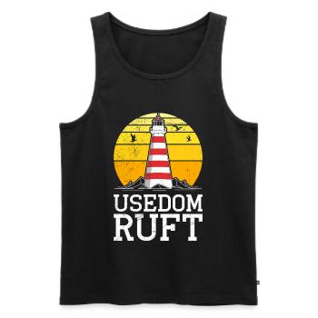 Insel USEDOM RUFT Ostsee Usedom Urlaub Lustig - Männer Premium Bio Tank Top - Schwarz - Vorne - Michal (187cm)
