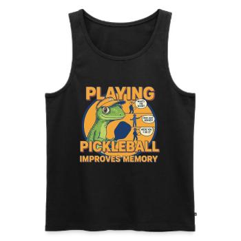 Le pickleball améliore la mémoire Joueur drôle - Débardeur bio Premium Homme - noir - Devant - Michal (187cm)