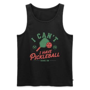 Pickleball, ich kann nicht, ich habe Pickleball-Spiel an, lustig - Männer Premium Bio Tank Top - Schwarz - Vorne - Michal (187cm)